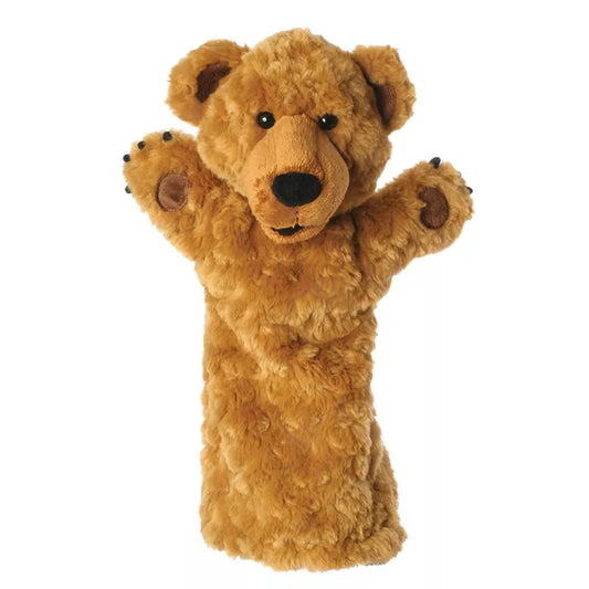 A high quality The Puppet Company Long Sleeved Puppet Bear toy on a white background.