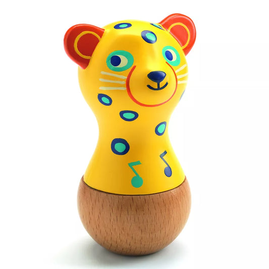 A Djeco Animambo Maracas Jaguar, perfect for music enthusiasts who love the combination of nature and rhythm.