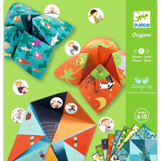 An Djeco Origami Origami Bird game with a variety of different designs.
