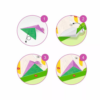 Instructions for how to make a paper kite using Djeco Paper Creations - Amazonie from Djeco.