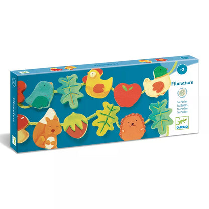 A box filled with a variety of animals and birds, perfect for sparking imagination and promoting creativity through Djeco Lacing Filanature activities.