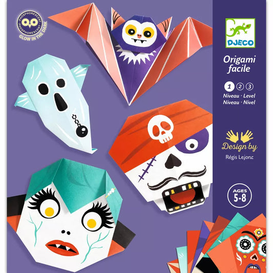 A fluorescent ink Halloween Djeco Origami Shivers set.