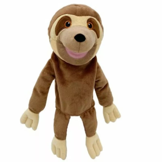 A Fiesta Crafts Sloth Hand Puppet on a white background, fostering creativity and communication skills.