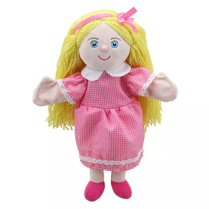 Hand Puppet of a Goldilocks with colourful clothes and quality embroidered facial features. Big enough to be used by children and adults.