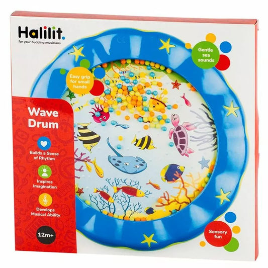 Halilit Wave Drum in an ocean-themed box.