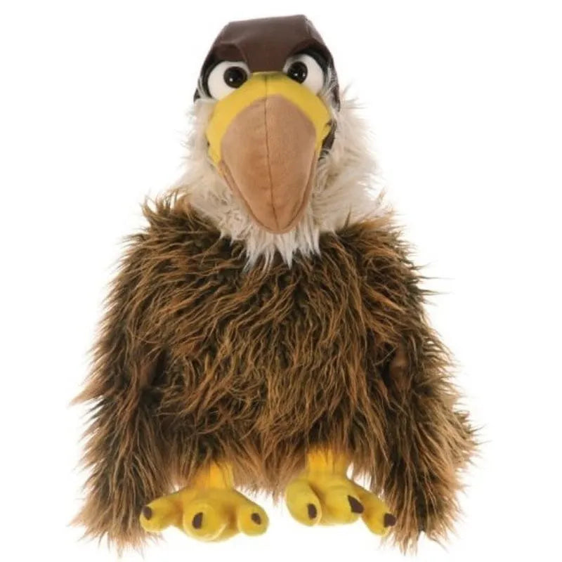The Living Puppets Heiko Hand Puppet is a plush toy eagle with a large beak, round eyes, and fluffy brown feathers. It features bright yellow feet with exaggerated talons, perfect for imaginative play and storytelling adventures.