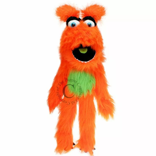 A fun The Puppet Company Orange Monster stuffed toy.