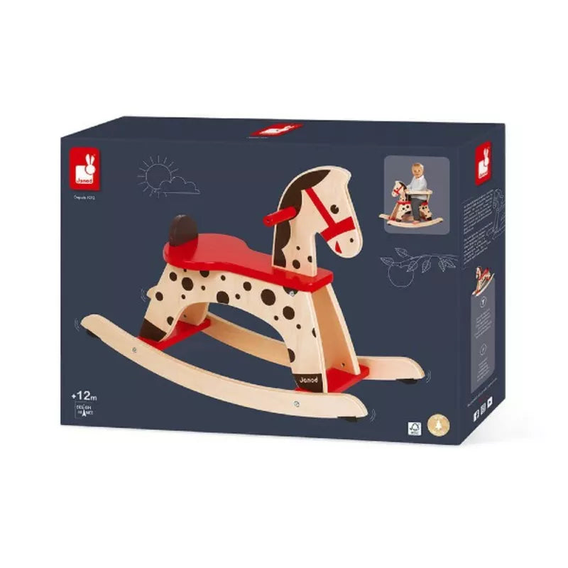A Janod Caramel Rocking Horse in a box.