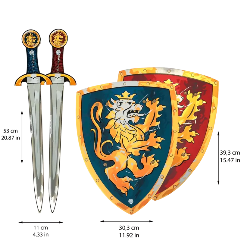 a Liontouch Noble Knight Set for 2 on a black background.