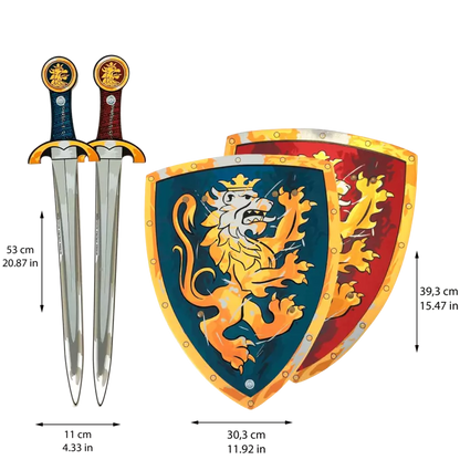 a Liontouch Noble Knight Set for 2 on a black background.