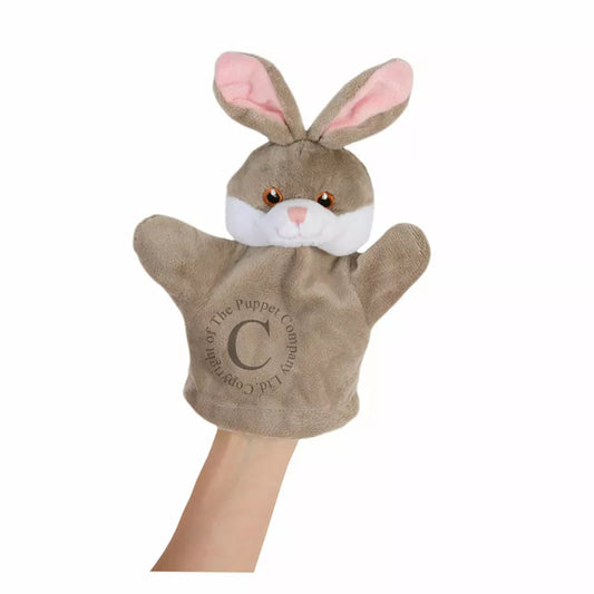 My First Puppet Rabbit is a glove puppet with a head shaped like a rabbit.  Made of very soft material and embroidered features. Safe to use from birth.