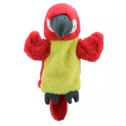 An ECO Puppet Buddies Parrot Hand Puppet on a white background.