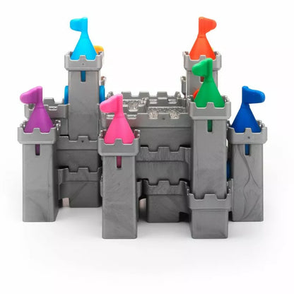 An engaging SmartGames Tower Stacks puzzle with a set of castles, providing fun challenges.