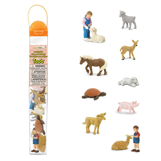 a set of TOOBS® Figurines Petting Zoo in a plastic bag.