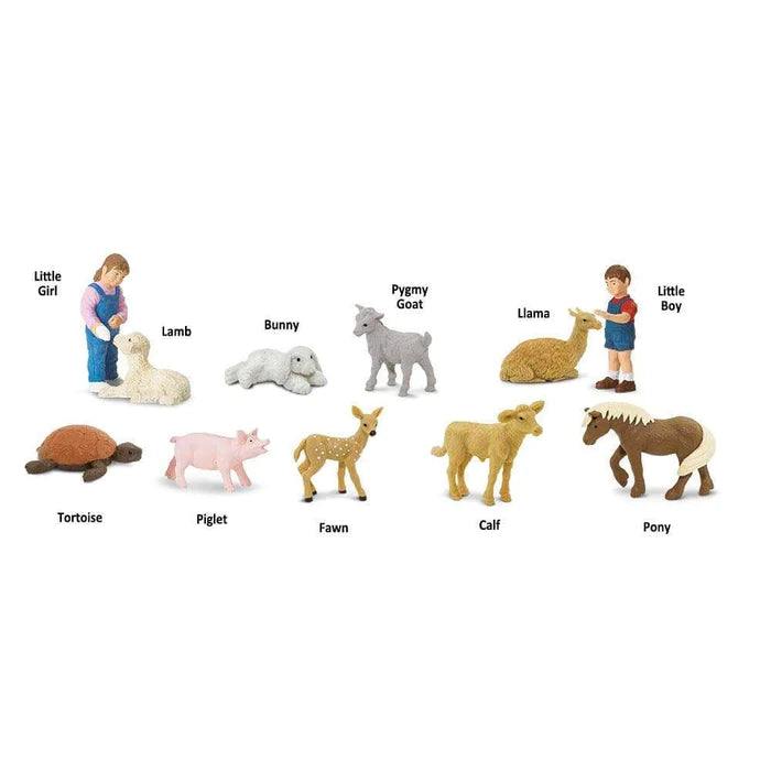 A group of TOOBS® Figurines Petting Zoo are shown on a white background.