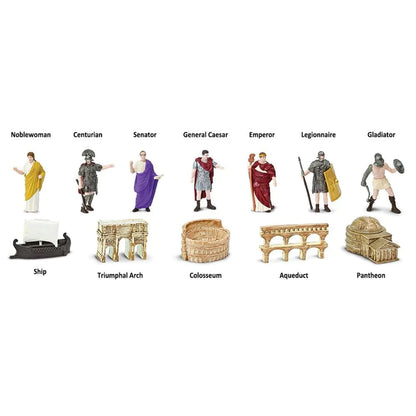 A group of TOOBS® Figurines Ancient Rome depicting different types of architecture.