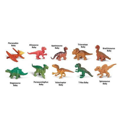 a group of TOOBS® Figurines Dino Babies in different colors.