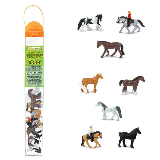 A package of Safari Ltd TOOBS® Figurines Horses & Riders.