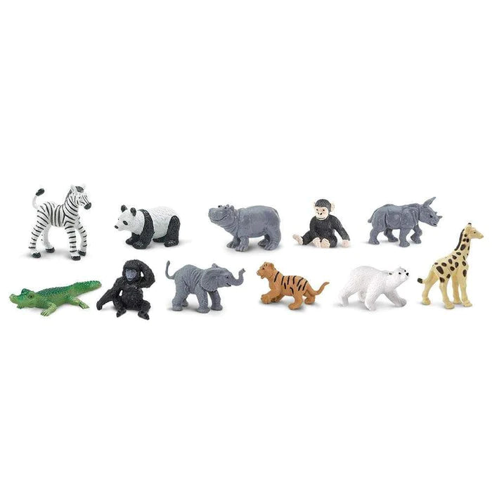 a group of TOOBS® Figurines Zoo Babies Bulk Pack on a white background.