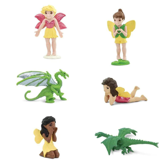 a set of TOOBS® Figurines Fairies & Dragons.