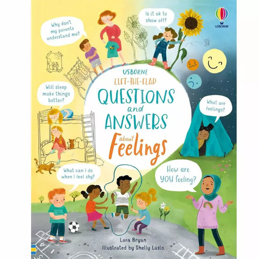 Usborne Lift-the-flap Questions and Answers about Feelings is a book filled with questions and answers to help kids navigate everyday situations and understand their feelings.