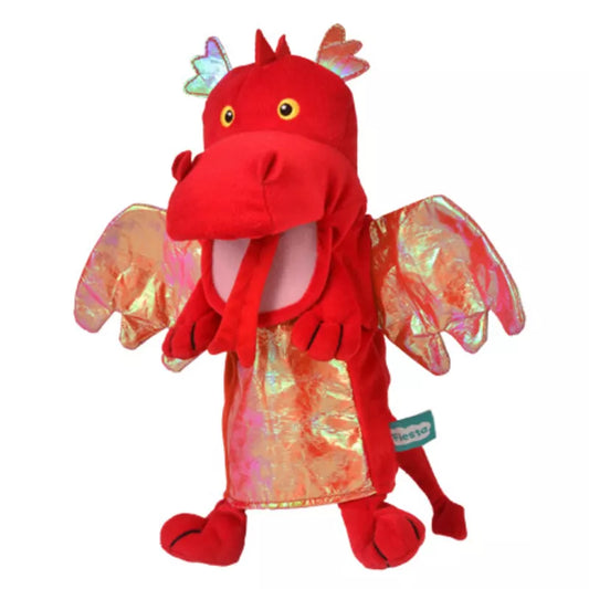 Fiesta Crafts Hand Puppet Red Dragon with wings.