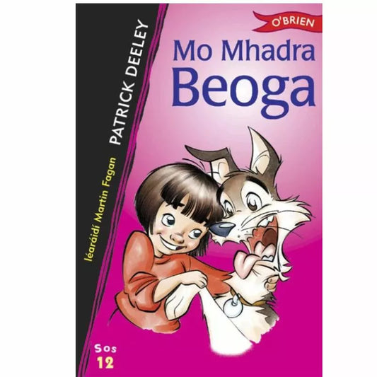 Mo Mhadra Beoga - a paperback book with an image of a girl and a dog.