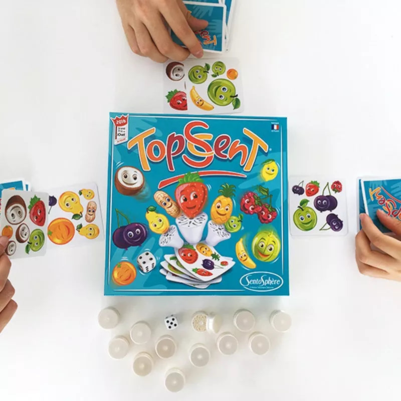 Two people engage in a game of Sentosphere Topscent Smelling Game, using their sense of smell to guess different aromas diffused.