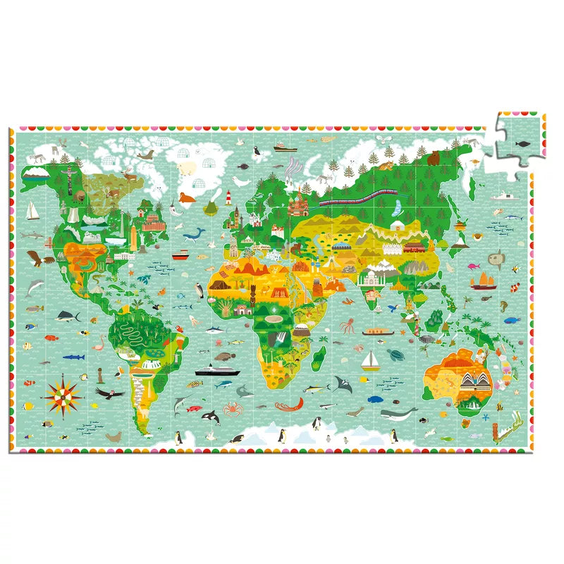 A Djeco Observation Puzzle Around the World with all the countries.