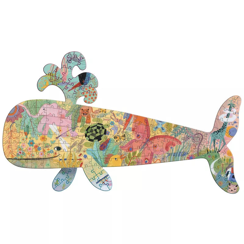 A Djeco Puzz’Art Whale 150 pcs cut out on a white background.