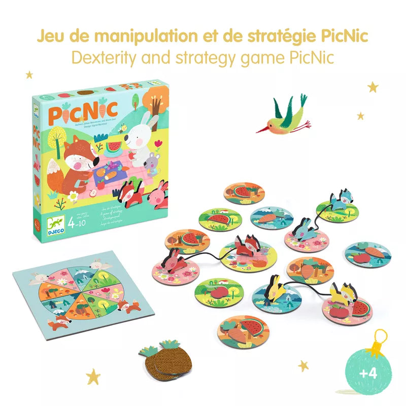 A Djeco board game with a collection of animals on it called the PicNic Game.