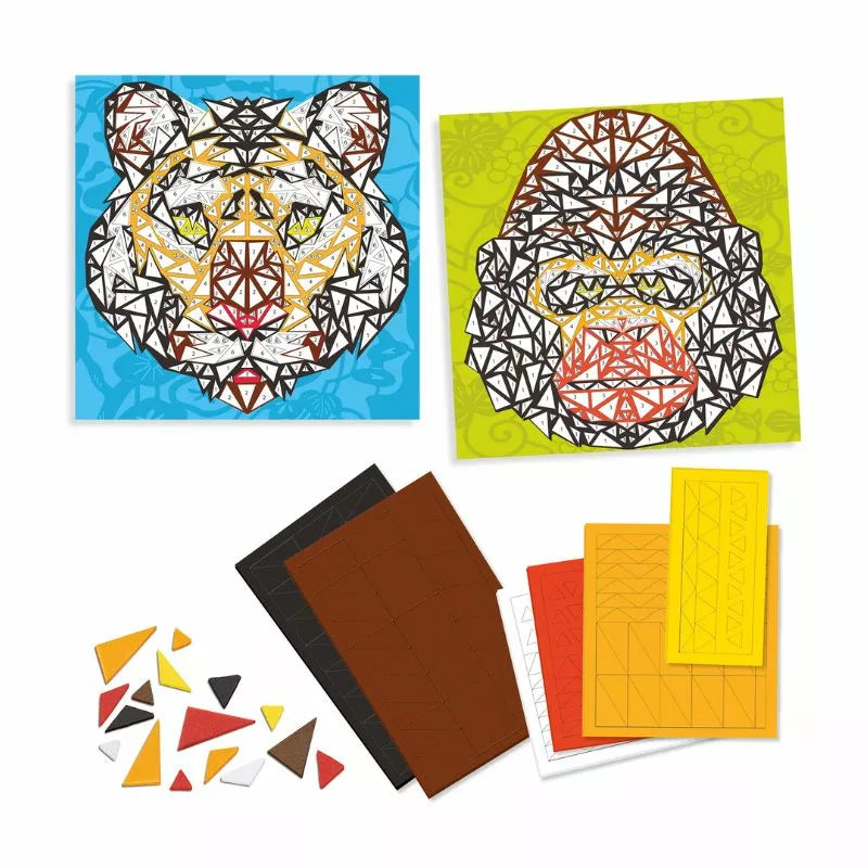 A picture of a bear and a bear head using Djeco Mosaics Khan by Djeco.