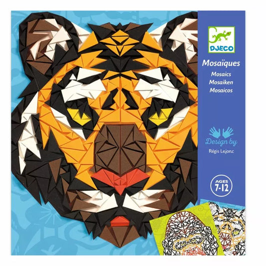 A picture of a tiger made out of Djeco Mosaics Khan by Djeco.