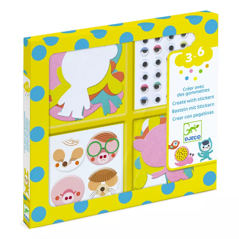 A box of Djeco stickers I love animals.