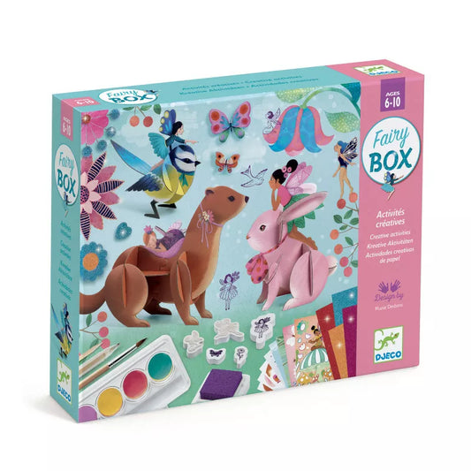A Djeco Multi Activity Set Fairy Box with a picture of a kangaroo and other animals.