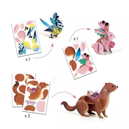 A picture of the Djeco Multi ActivIty Set Fairy Box, featuring a toy horse and a toy bird.