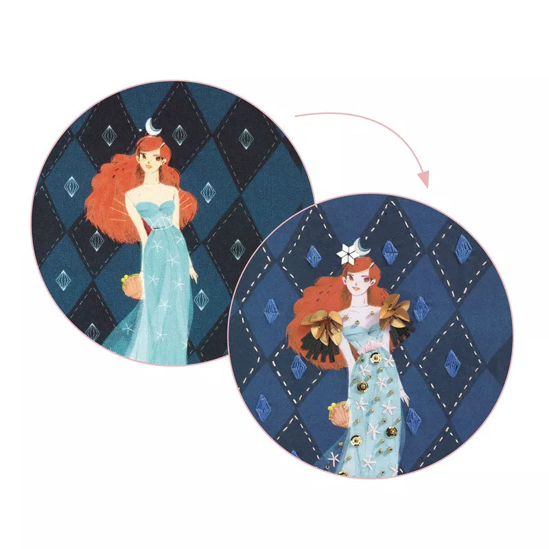 A picture of a woman in a Djeco Embroidery – Fashion cocktail dress.