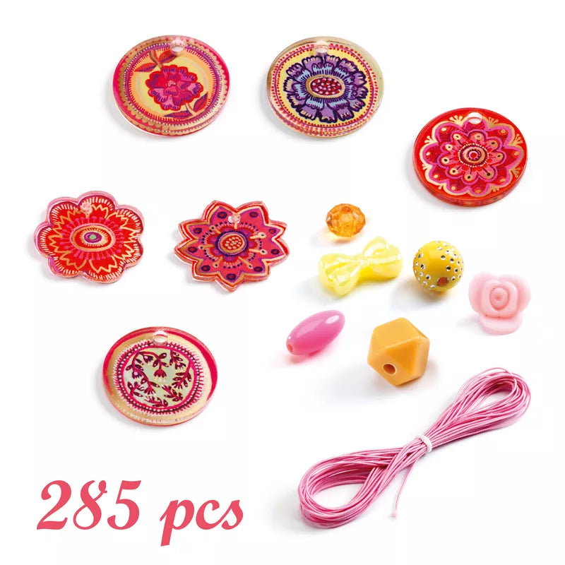 Adjeco Beads & Jewelry Flower buttons on a white background.