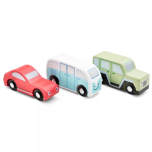 Three New Classic Toys Vehicles sets of 3 for car lovers to role play with, set against a white background.