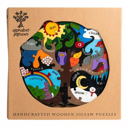 An Alphabet Jigsaws Seasons Jigsaw with a picture of a tree.