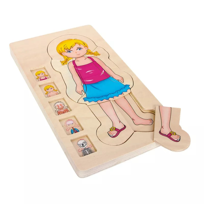 A Body Puzzle Girl - 4 layers with a picture of a girl on it.