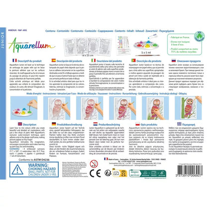 The back of the Sentosphere Aquarellum Junior Owls with instructions on how to make a toy aquarium for children.