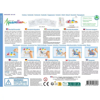 The back of the book includes detailed instructions on how to use the Sentosphere Aquarellum Junior Brave Knights aquarium toy.