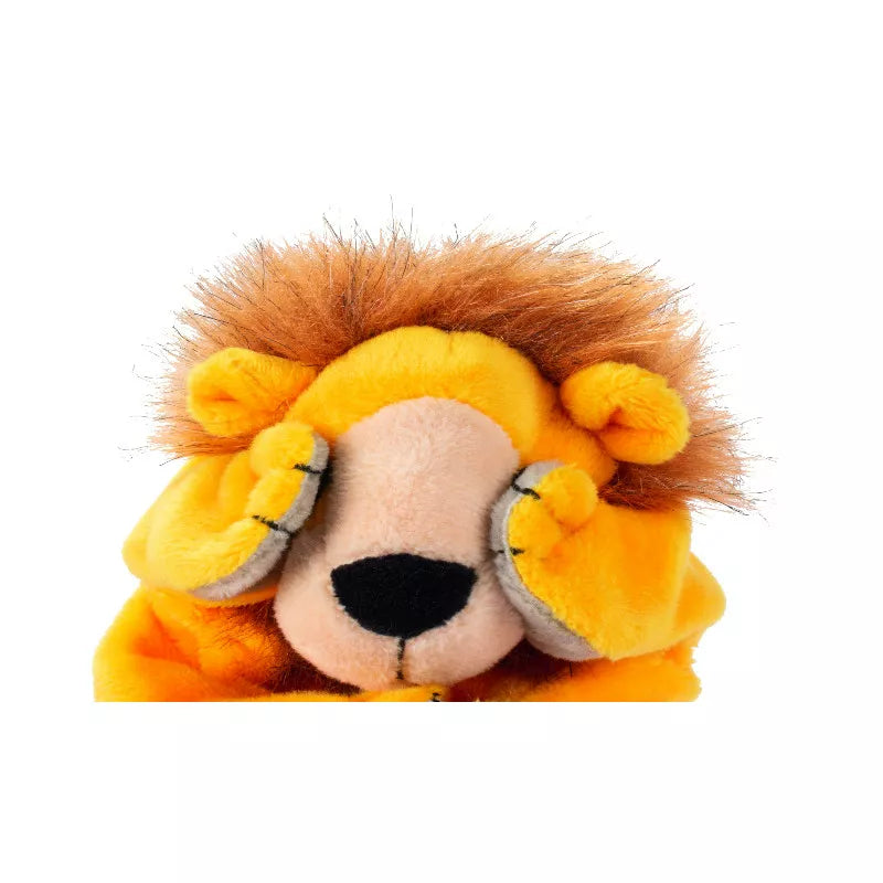 A Beleduc Hand Puppet Lion with a white background.