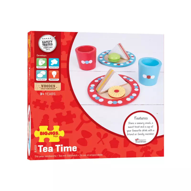 A picture of Bigjigs Tea Time play set in a box.