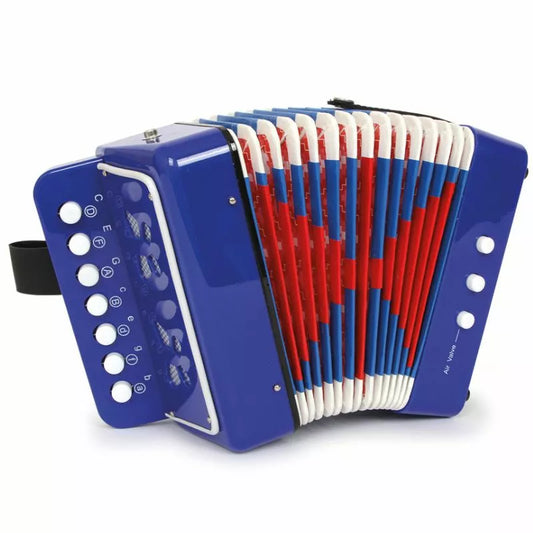 A blue and white Accordion Blue for children on a white background.