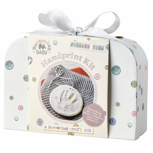 Buttonbag Baby Handprint Kit in a gift box.