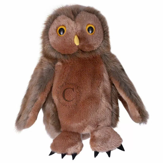 A super soft Hand Puppet called CarPets Owl Puppet. The arms and head can be moved. It is brown with black eyes.