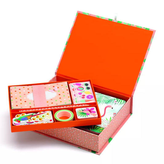 Djeco Correspondence Marie Box Set features vibrant illustrations and includes a variety of stickers.
