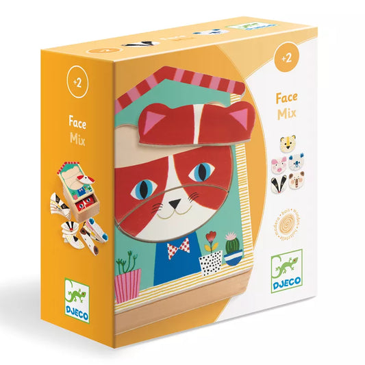 A Djeco box with a picture of a cat on it.